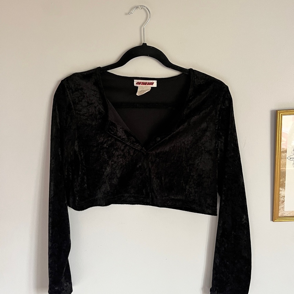 Vintage Velvet Cropped Sweater